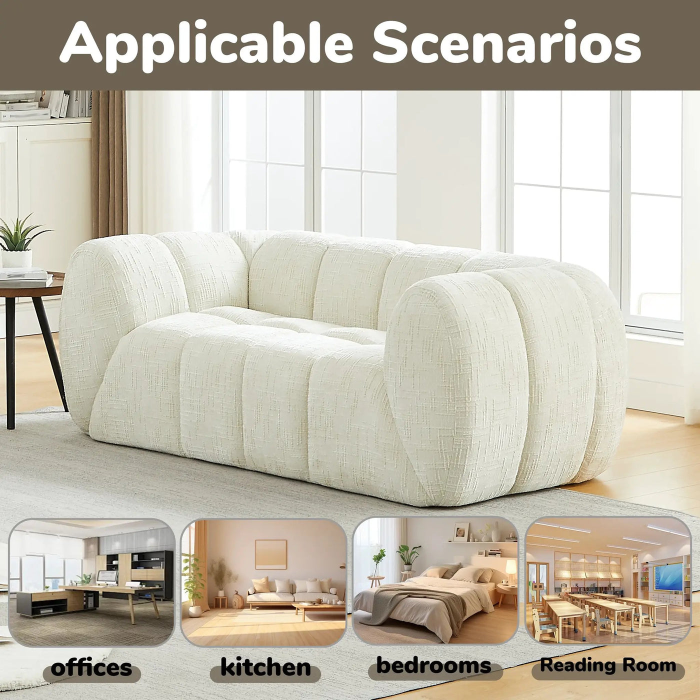 Chenille Pure Foam Sofa by HouseOfZazla