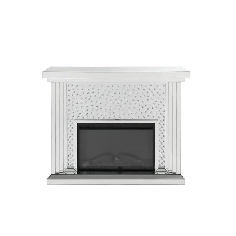 Nysa - 40" Fireplace - Mirrored & Faux Crystals by Unique Piece Furniture