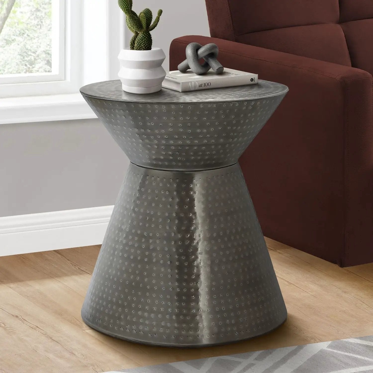 Drum Accent Side Table, Contemporary & Modern Elegant Design by Unique Piece Furniture