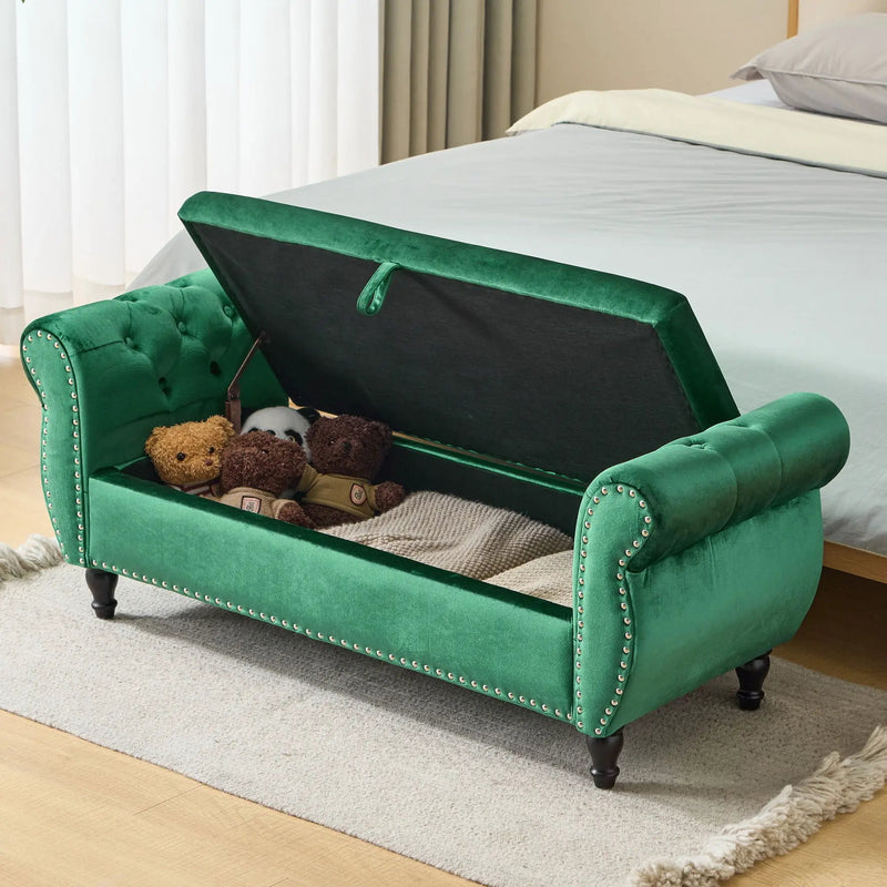 Luxurious Multifunctional Storage Ottoman Bench With Pillow by HouseOfZazla