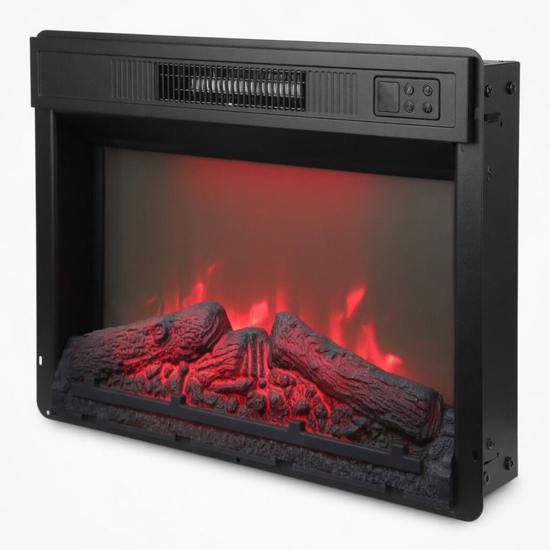 Electric Fireplace Insert Heater With Multicolor Flames, Remote Control - Black by HouseOfZazla
