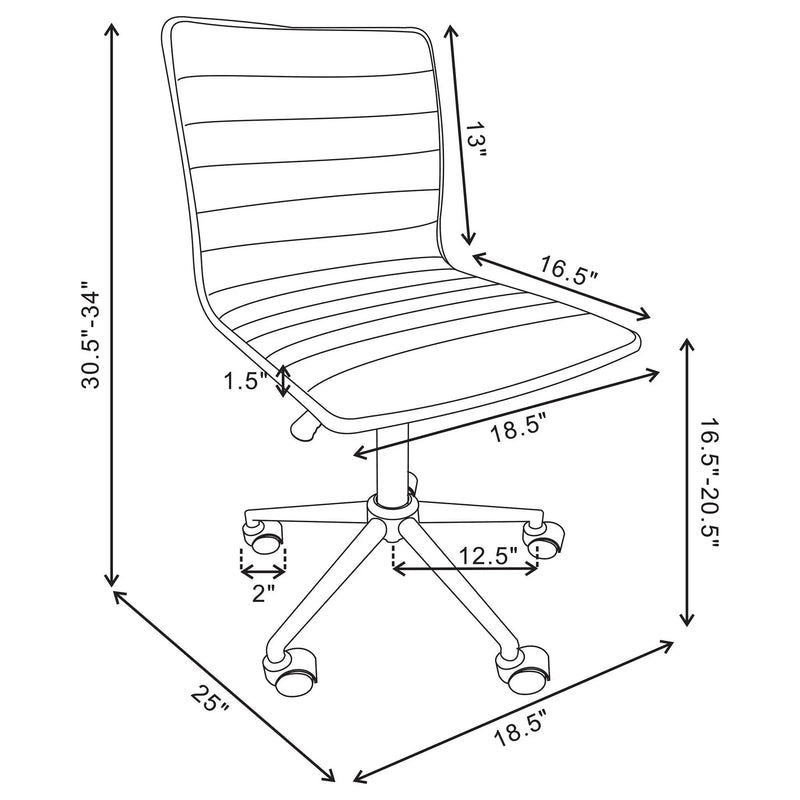 Armless Office Chair, Adjustable Height by HouseOfZazla