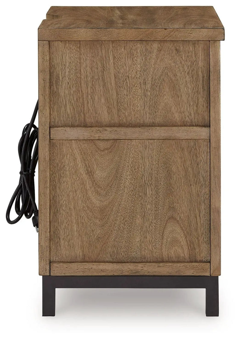 Tomtyn - Two Drawer Night Stand - Light Brown by Unique Piece Furniture