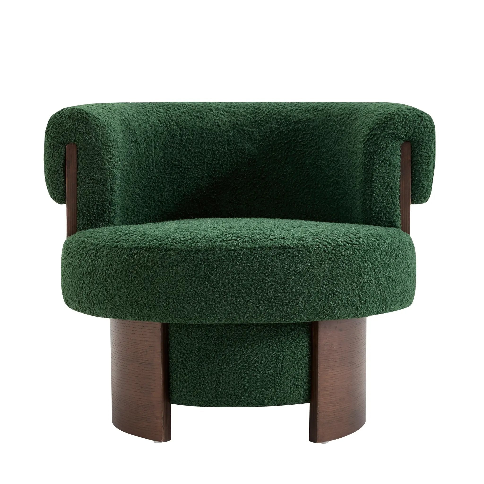 Modern 32" Wide Curved Sculptural Swivel Barrel Chair by HouseOfZazla