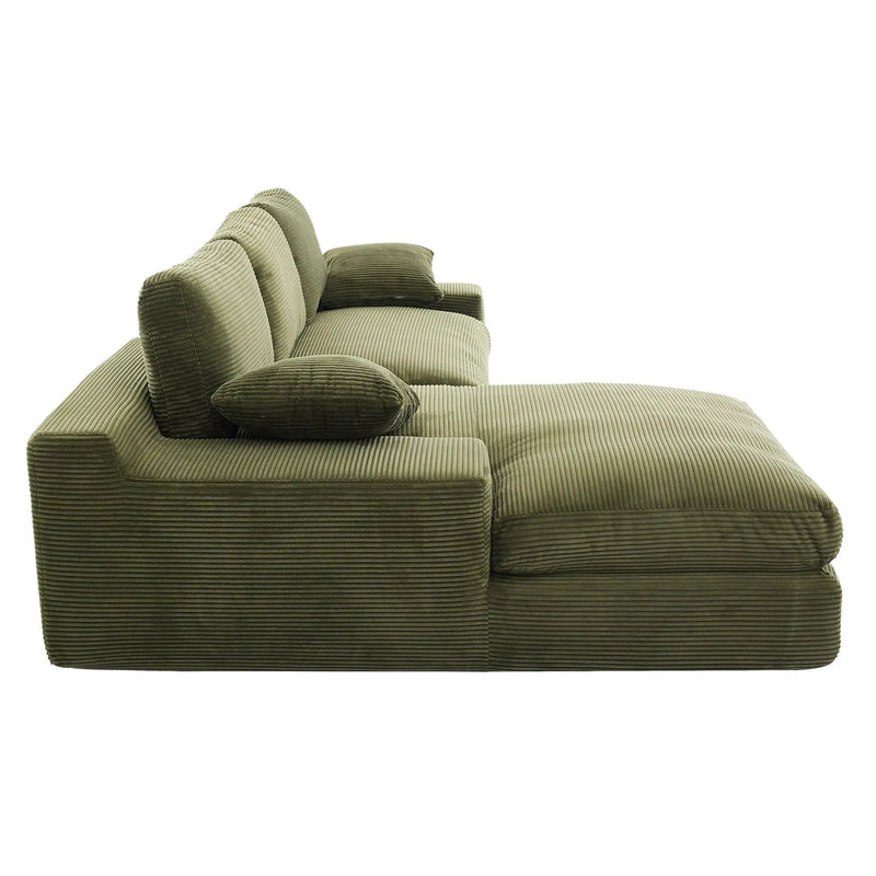 Compressed Sofa With 3 Back Cushions, 2 Throw Pillows