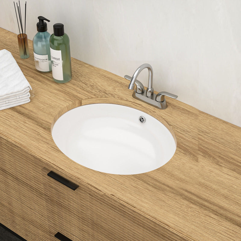 Elegant Ceramic Oval Undermount Bathroom Sink With Overflow by HouseOfZazla