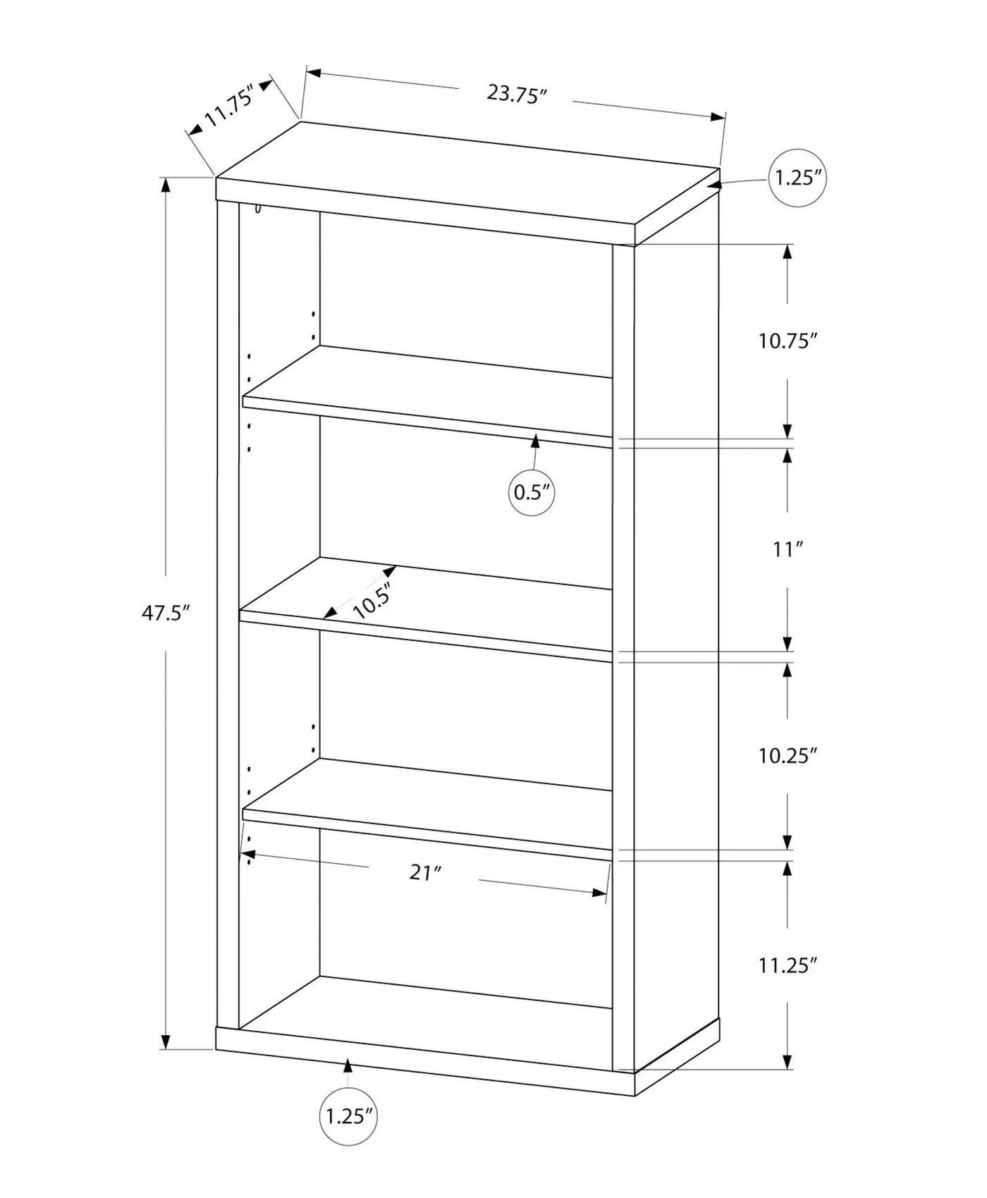 5 Tier For Office Bookshelf, Bookcase, Etagere, Contemporary & Modern by Unique Piece Furniture