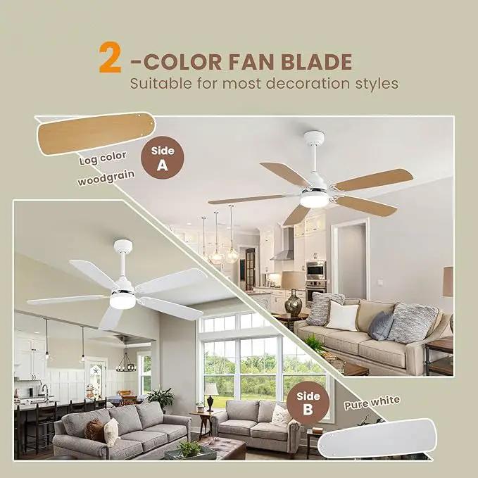Indoor Modern 52 Inch Ceiling Fan with LED Light and Remote Control by HouseOfZazla