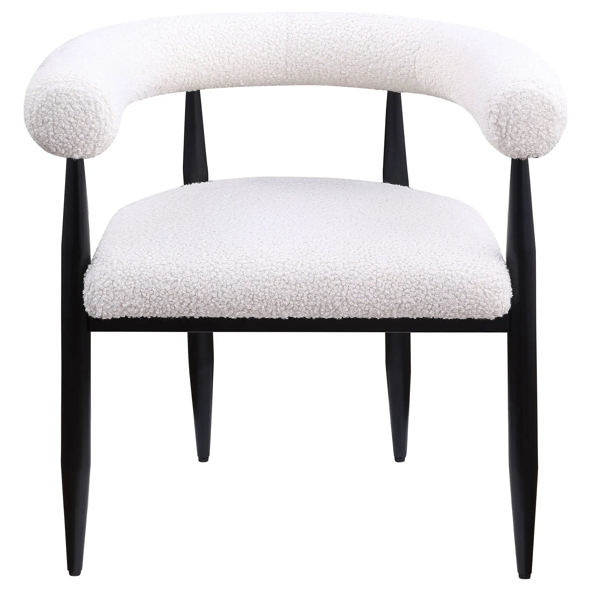 Notting - Upholstered Dining Arm Chair (Set of 2) In And Open C Shaped Backrest - Cream by HouseOfZazla