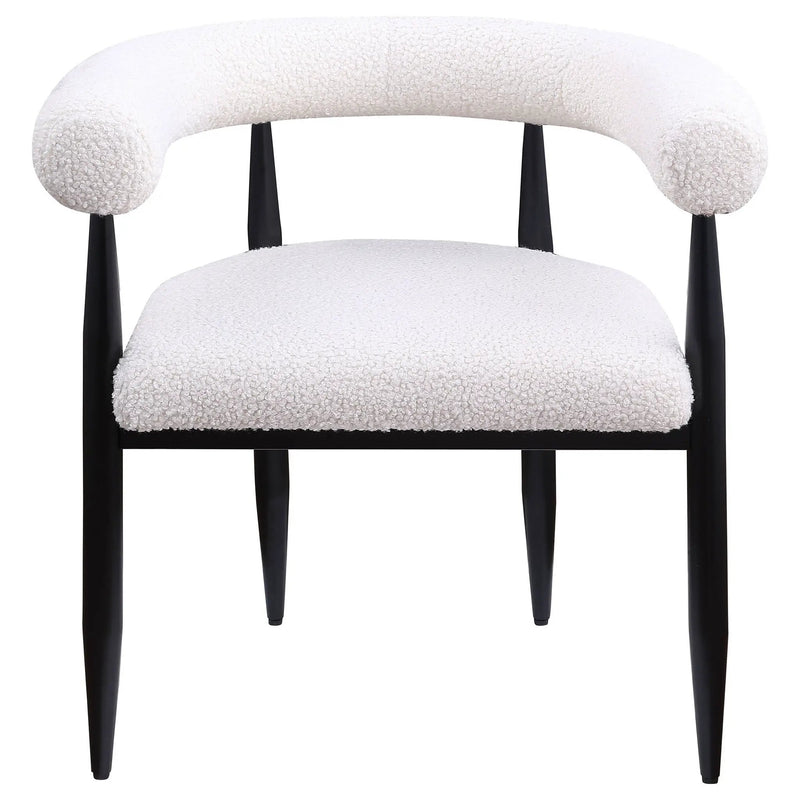 Notting - Upholstered Dining Arm Chair (Set of 2) In And Open C Shaped Backrest - Cream by HouseOfZazla