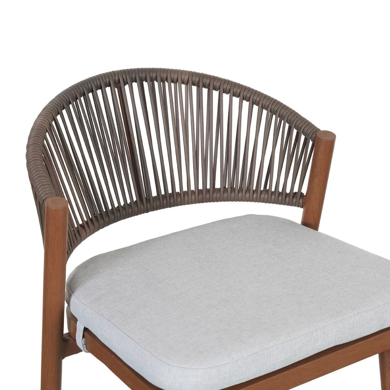 Outdoor Bar Height Metal Frame Counter Stools with Scallop-Shaped Backrest & Water-Resistant Cushions by HouseOfZazla