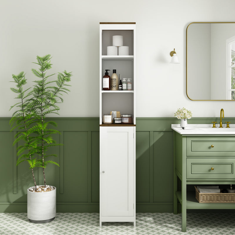Tall Bathroom Storage Cabinet with Reversible Door by HouseOfZazla