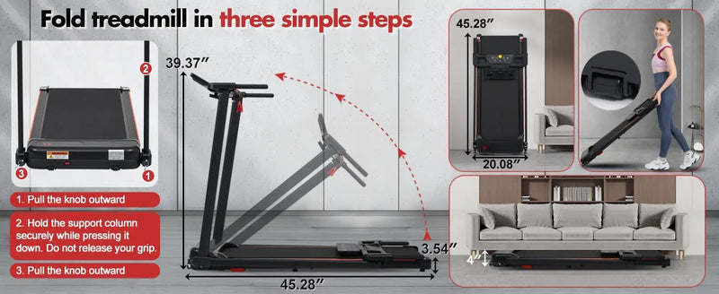Portable Treadmill with 8% Incline and 265 lb Capacity by HouseOfZazla