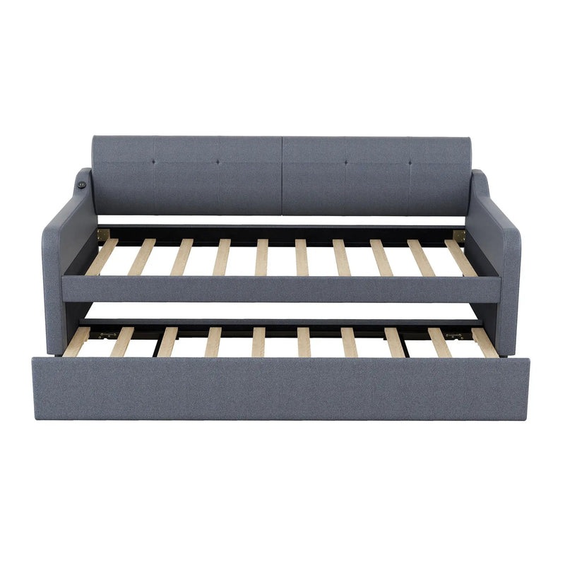 Upholstered Daybed With Trundle And USB Charging by Unique Piece Furniture