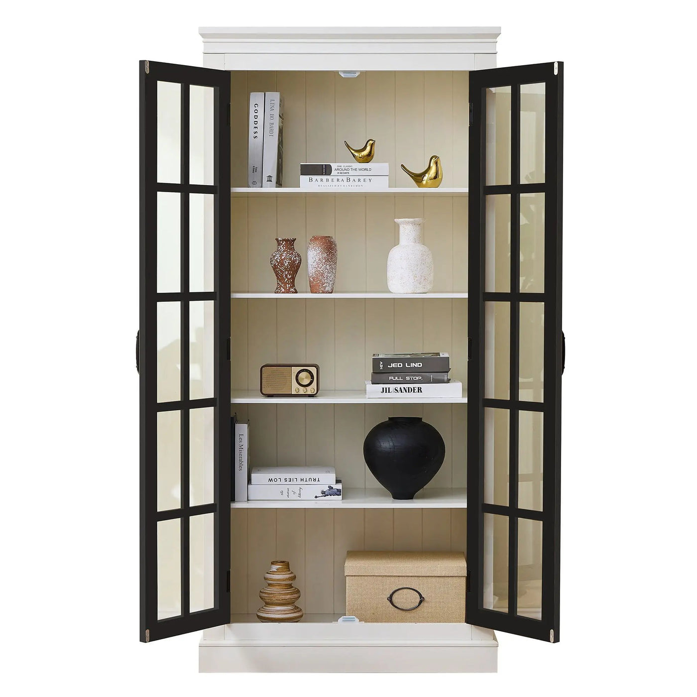 Rustic Style Display Cabinet With Glass Doors For Collectibles by HouseOfZazla