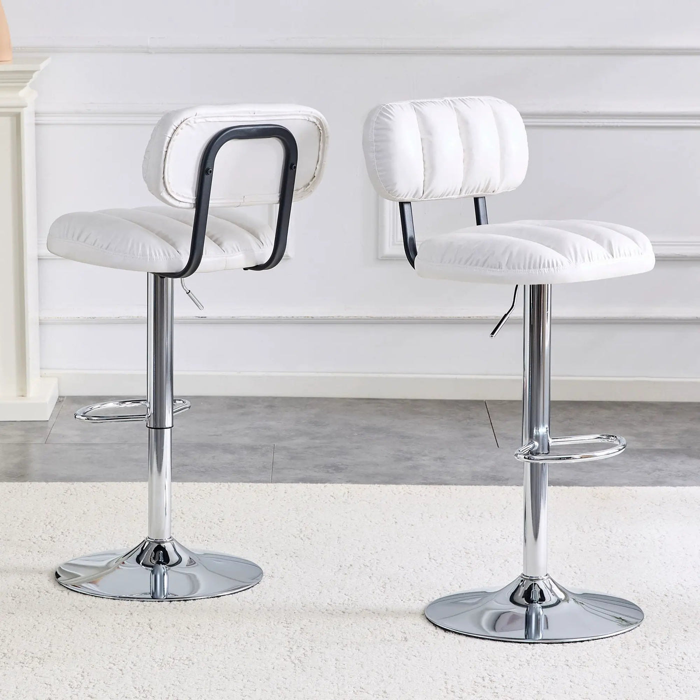 Adjustable Height Bar Stools With Footrest For Kitchen Island (Set of 2) by Unique Piece Furniture