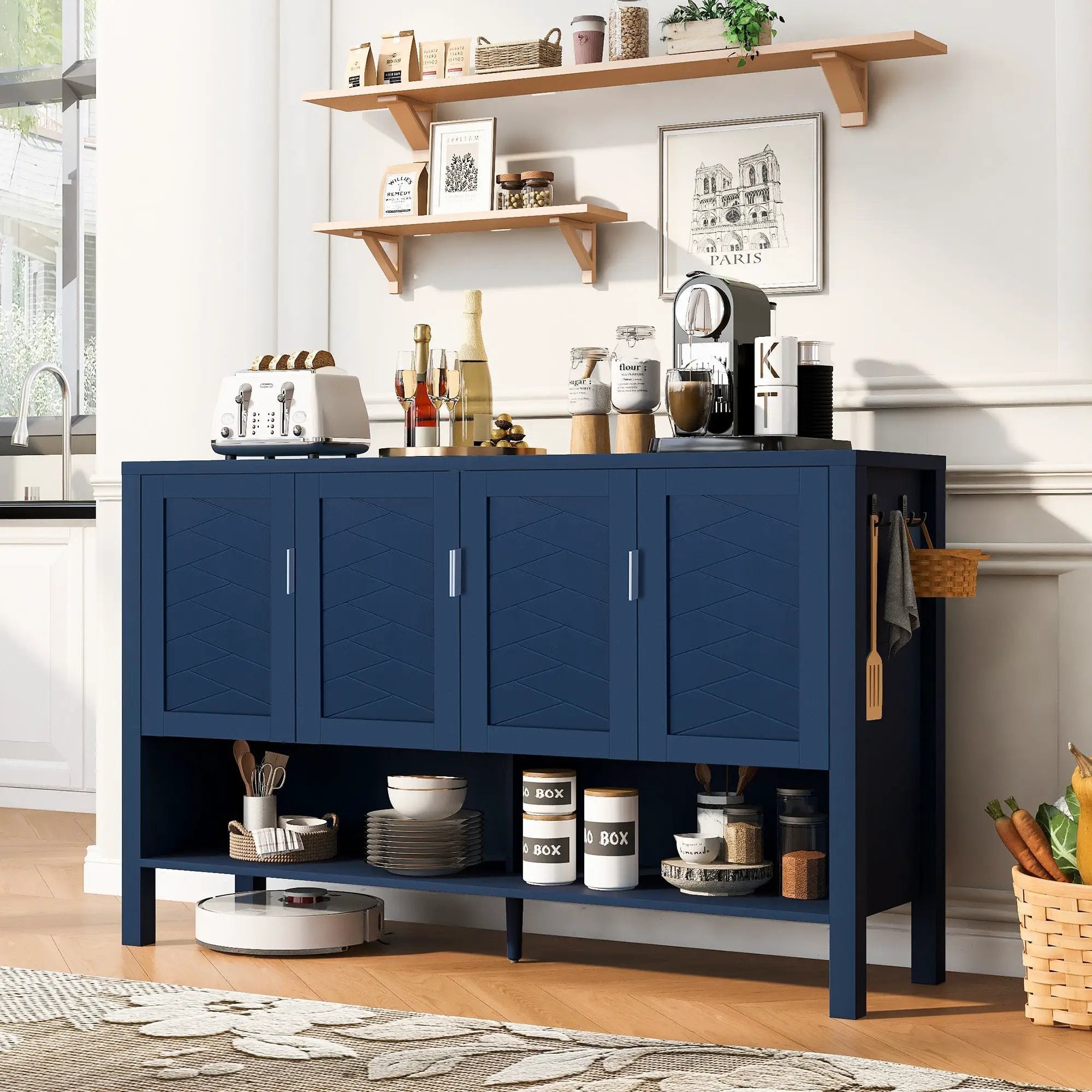 U_STYLE 55.1'' Storage Sideboard with 4 Doors by HouseOfZazla