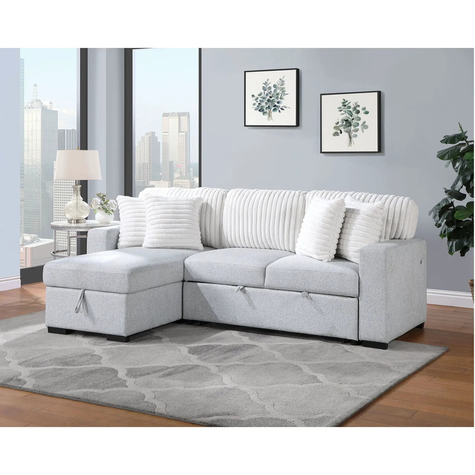 Ford - Reversible Pull Out Sofa Bed - Light Gray by Unique Piece Furniture