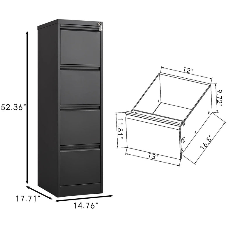 Durable Metal 3 Drawer File Cabinet With Lock For Office Storage by HouseOfZazla