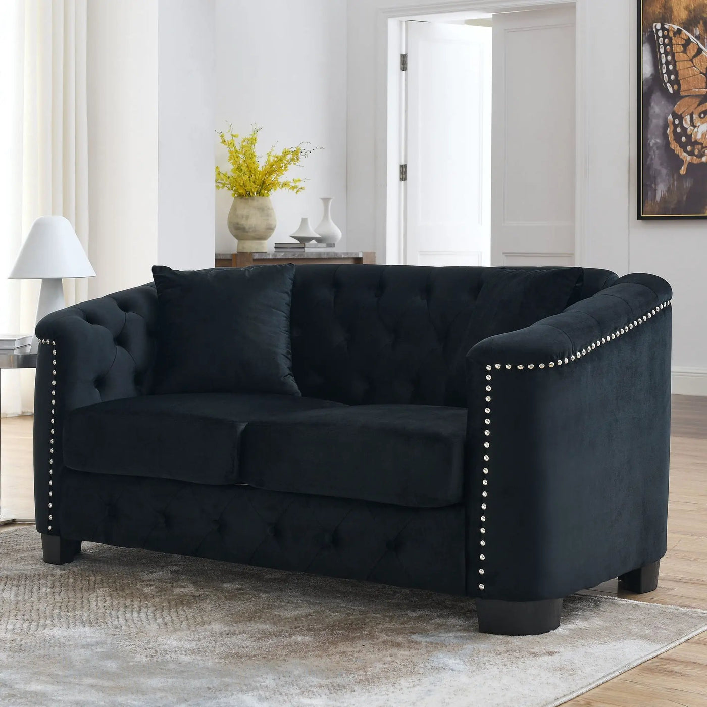 Modern Chesterfield Sofa With Tufted Backrest For Living Room by HouseOfZazla