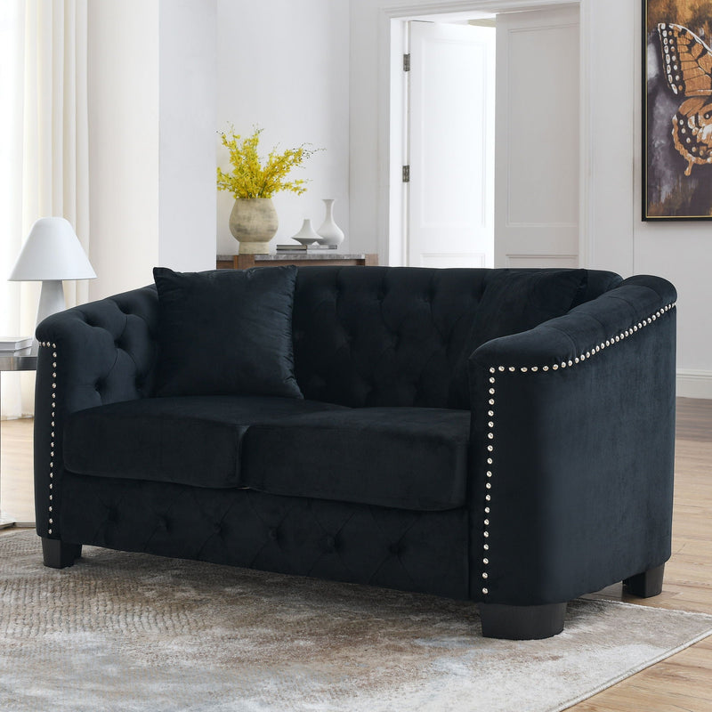 Modern Chesterfield Sofa With Tufted Backrest For Living Room by HouseOfZazla