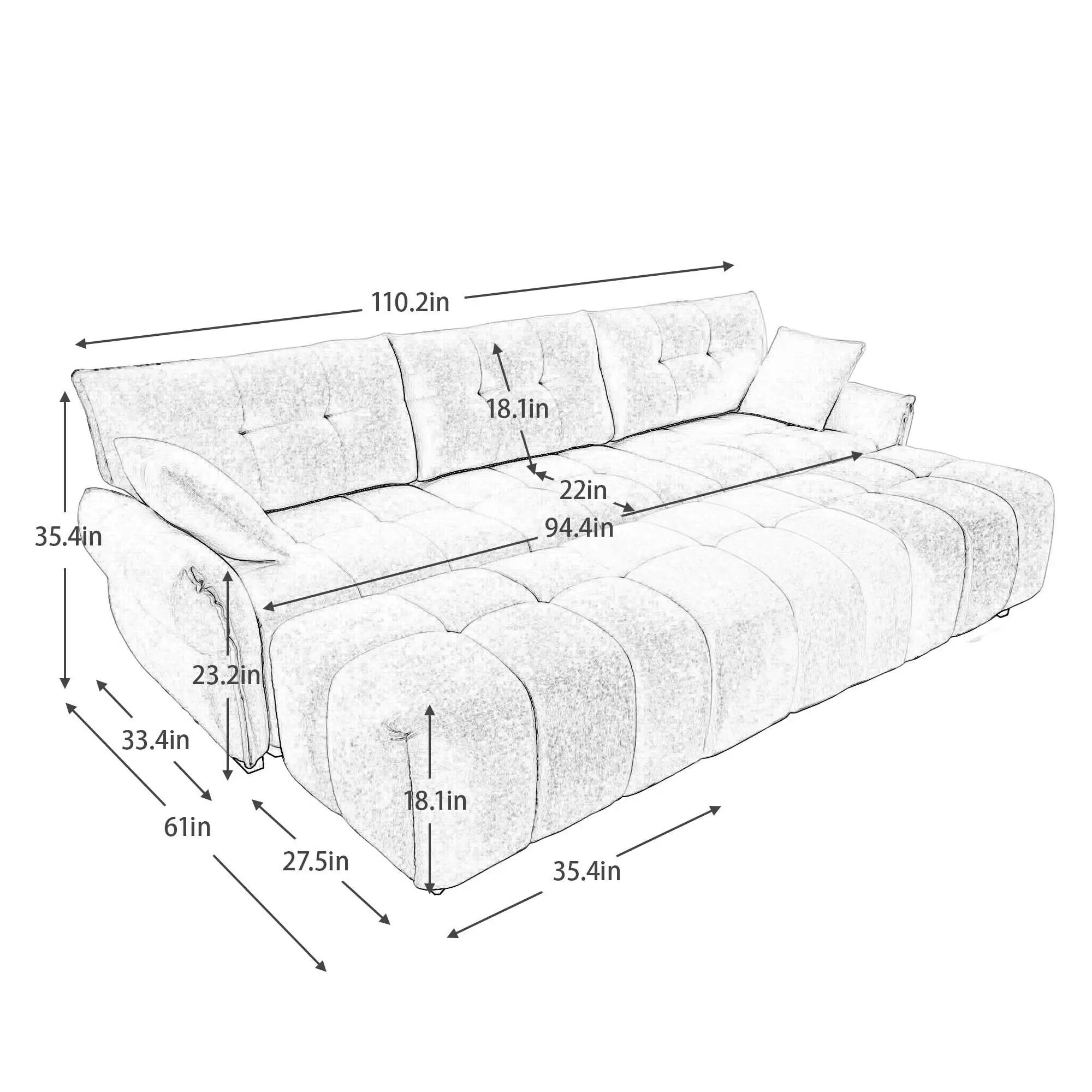 Sofa Set With Ottoman And Pillows, Textured, High Resilience Cushions by Unique Piece Furniture