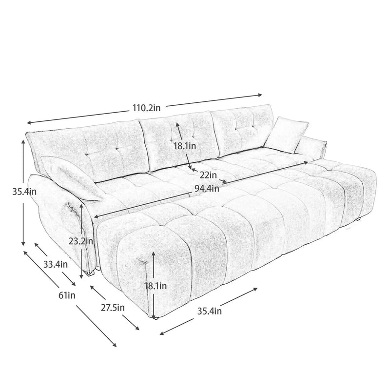 Sofa Set With Ottoman And Pillows, Textured, High Resilience Cushions by Unique Piece Furniture