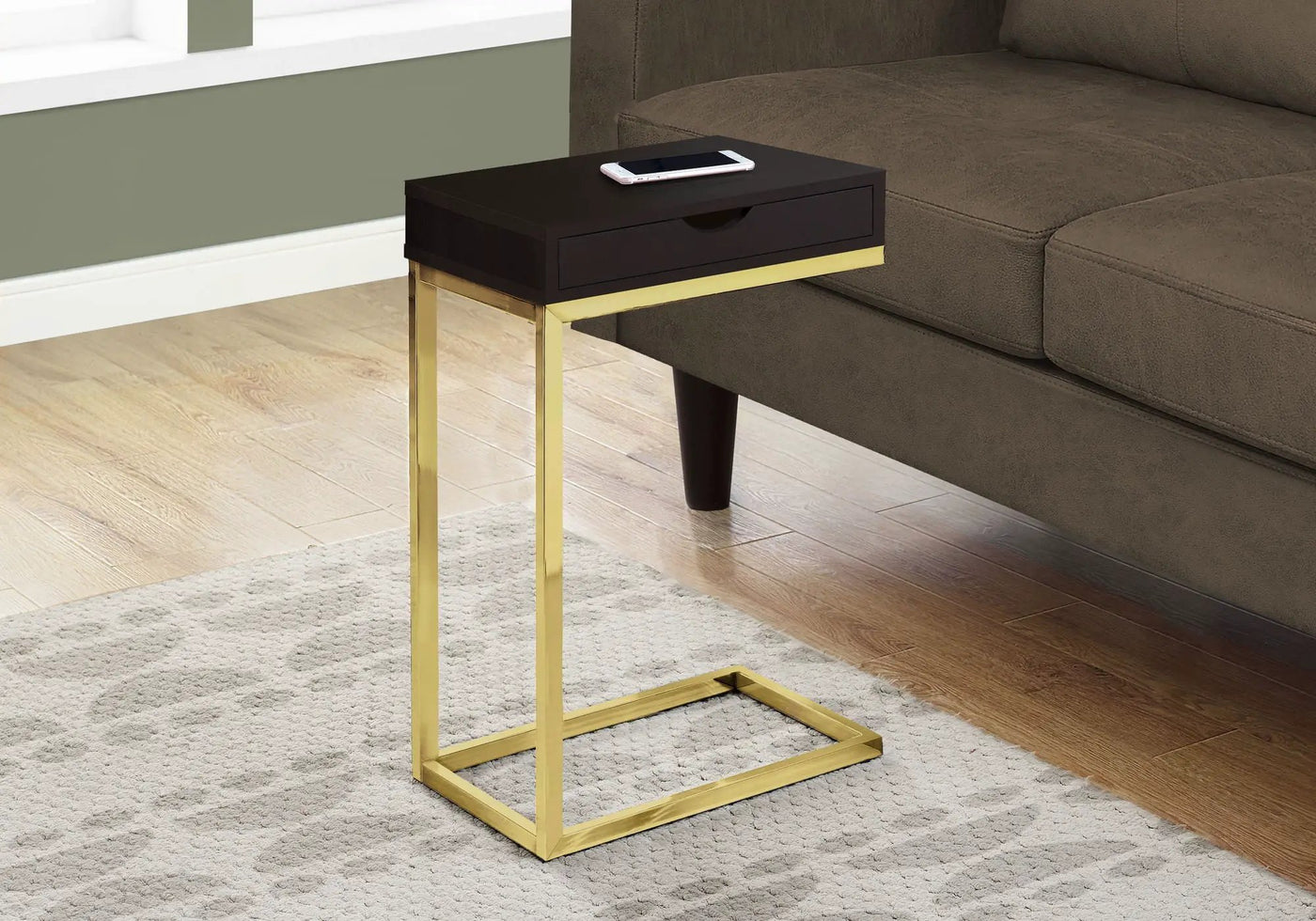 Accent Table, C - Shaped Contemporary & Modern Elegant Design by Unique Piece Furniture