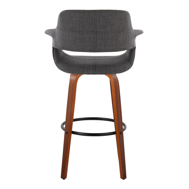 Vintage Flair - Mid Century Modern Fixed Height Barstool With Swivel With Round Footrest (Set of 2) by HouseOfZazla