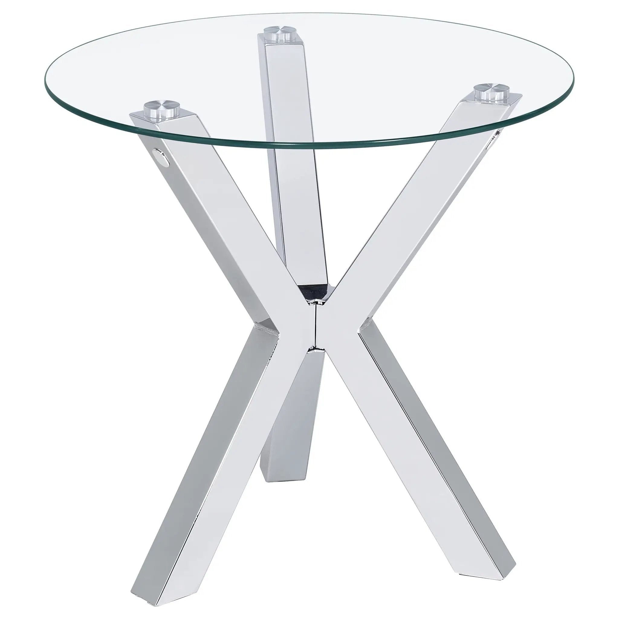 Kenzie 2-piece Round Coffee and End Table Set Chrome by Unique Piece Furniture