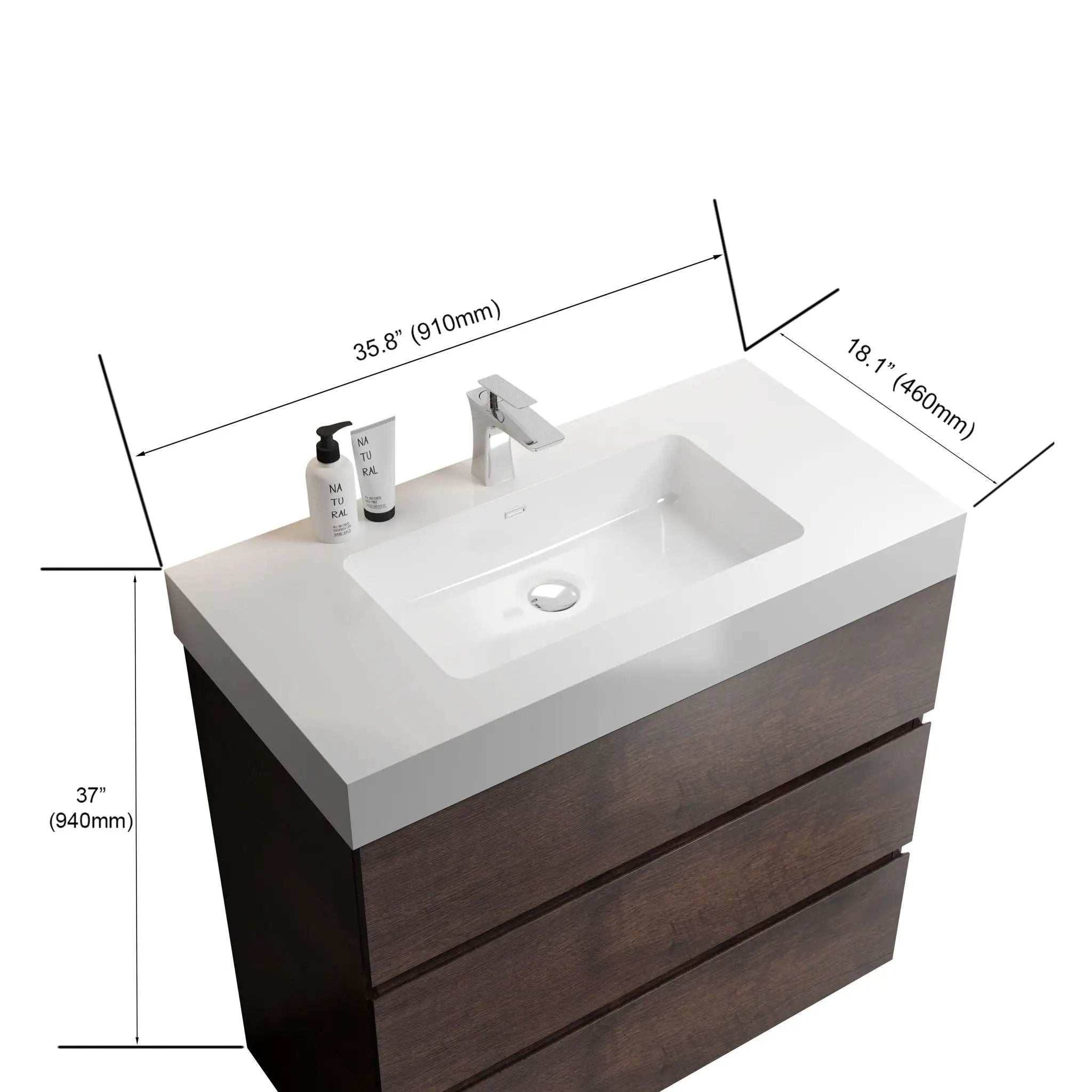 Alice - Bathroom Vanity With Large Storage, Freestanding by Unique Piece Furniture