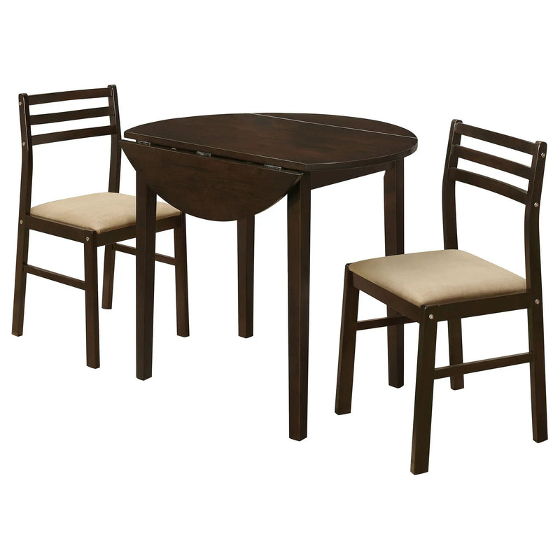 3 Piece Dining Set With Drop Leaf Table And Upholstered Chairs by HouseOfZazla