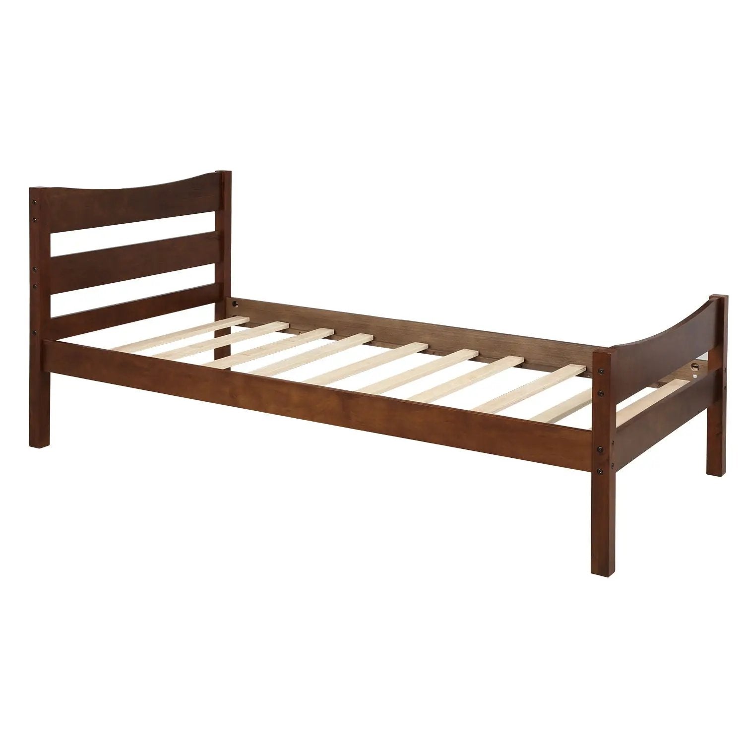 Twin Size Platform Bed With Headboard And Wooden Slat Support by Unique Piece Furniture