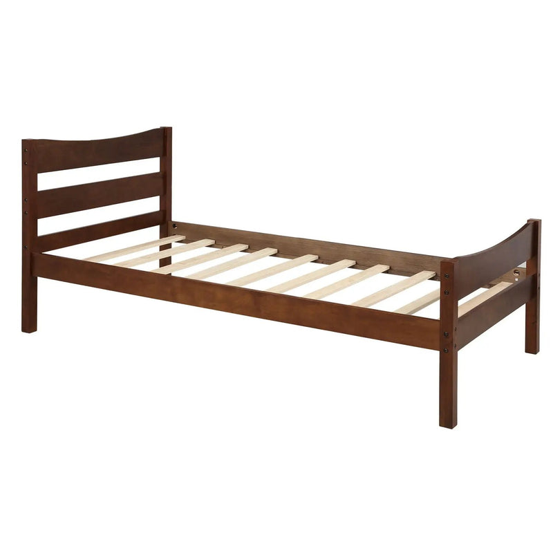 Twin Size Platform Bed With Headboard And Wooden Slat Support by Unique Piece Furniture