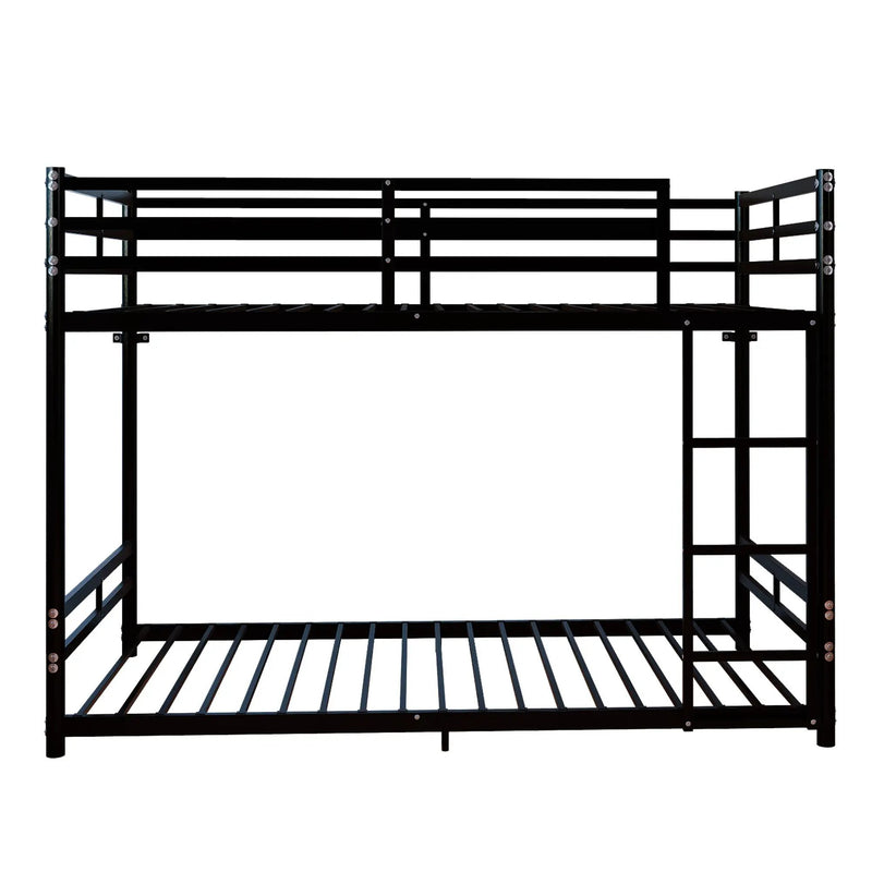 Bunk Bed with Ladder and High Guardrail Metal Bunk Bed, Storage Space, Noise Free, Twin Over Twin Size by HouseOfZazla
