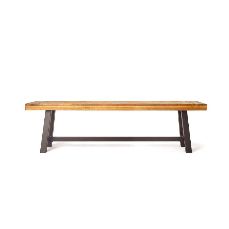 Tranquilizer Outdoor Acacia Wood Bench With Slat Panel Design by HouseOfZazla