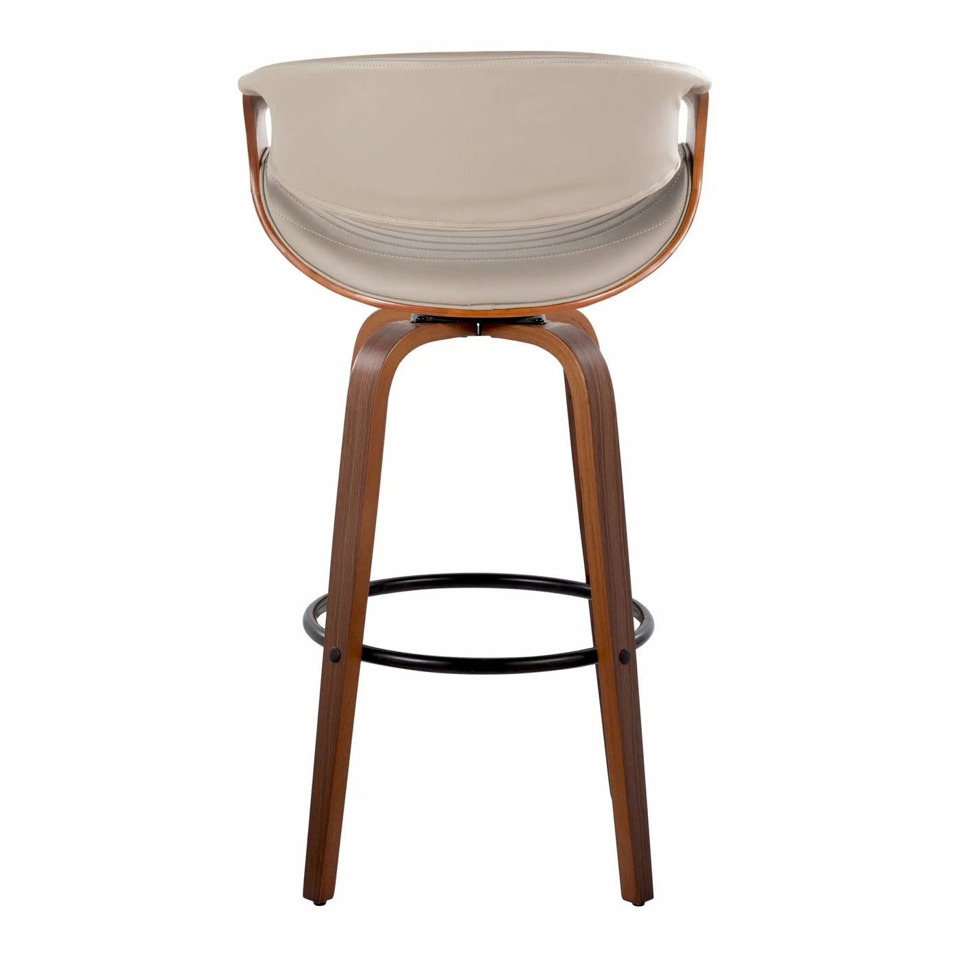 Symphony - Mid Century Modern Fixed Height Barstool With Swivel With Round Footrest (Set of 2) by HouseOfZazla