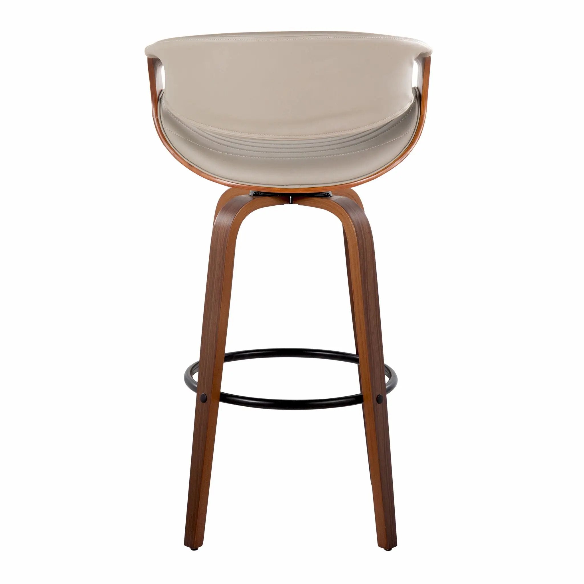 Symphony - Mid Century Modern Fixed Height Barstool With Swivel With Round Footrest (Set of 2) by HouseOfZazla