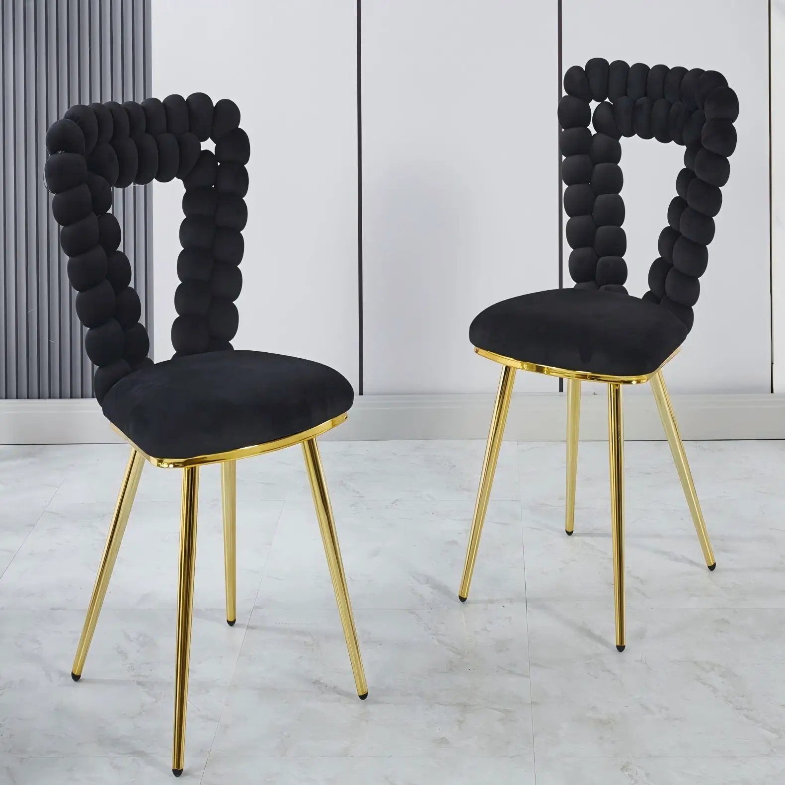 Modern Chair With Iron Tube Legs, Soft Cushions And Comfortable Backrest, Suitable For Dining Room, Living Room, Cafe, Hairball Back by Unique Piece Furniture