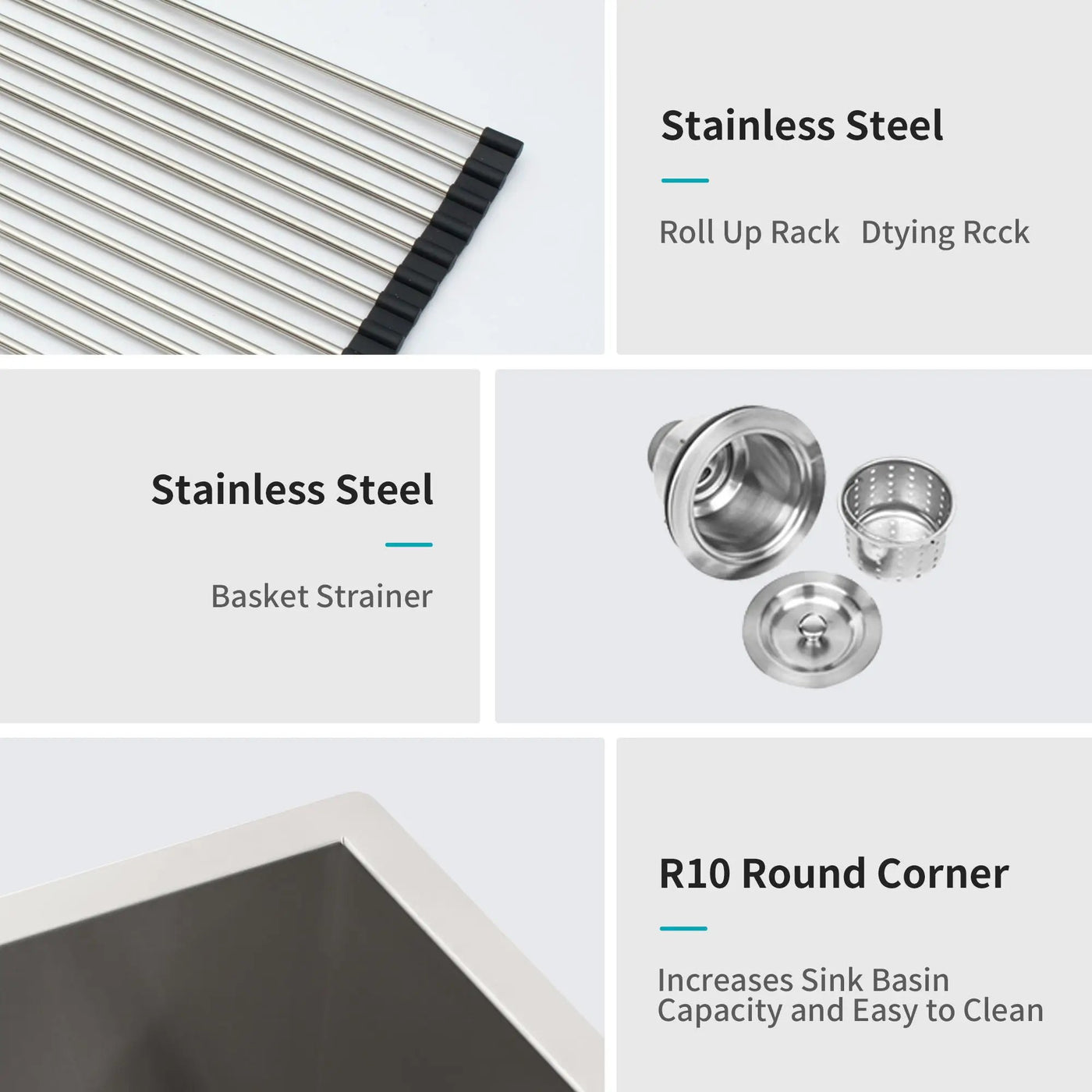 Modern Double Bowl Undermount Kitchen Sink 50 / 50 Design Stainless Steel by HouseOfZazla