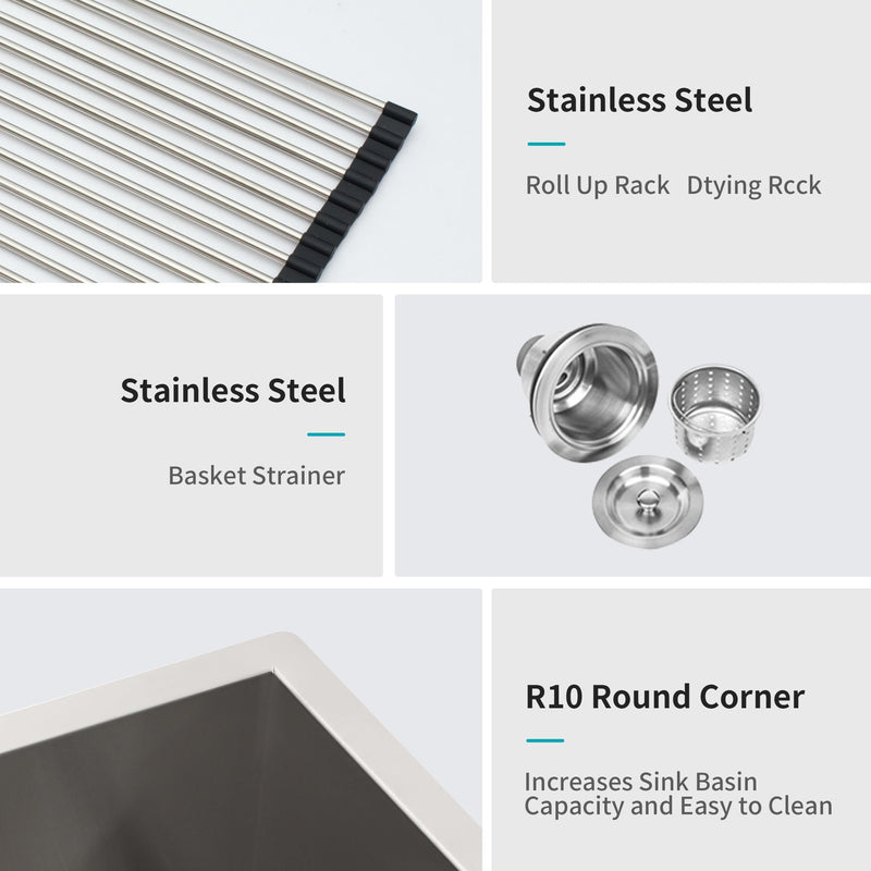 Modern Double Bowl Undermount Kitchen Sink 50 / 50 Design Stainless Steel by HouseOfZazla