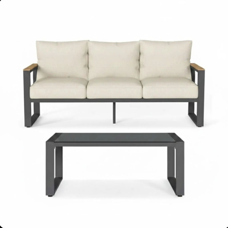 Modern Outdoor Sofa Set With Coffee Table by HouseOfZazla