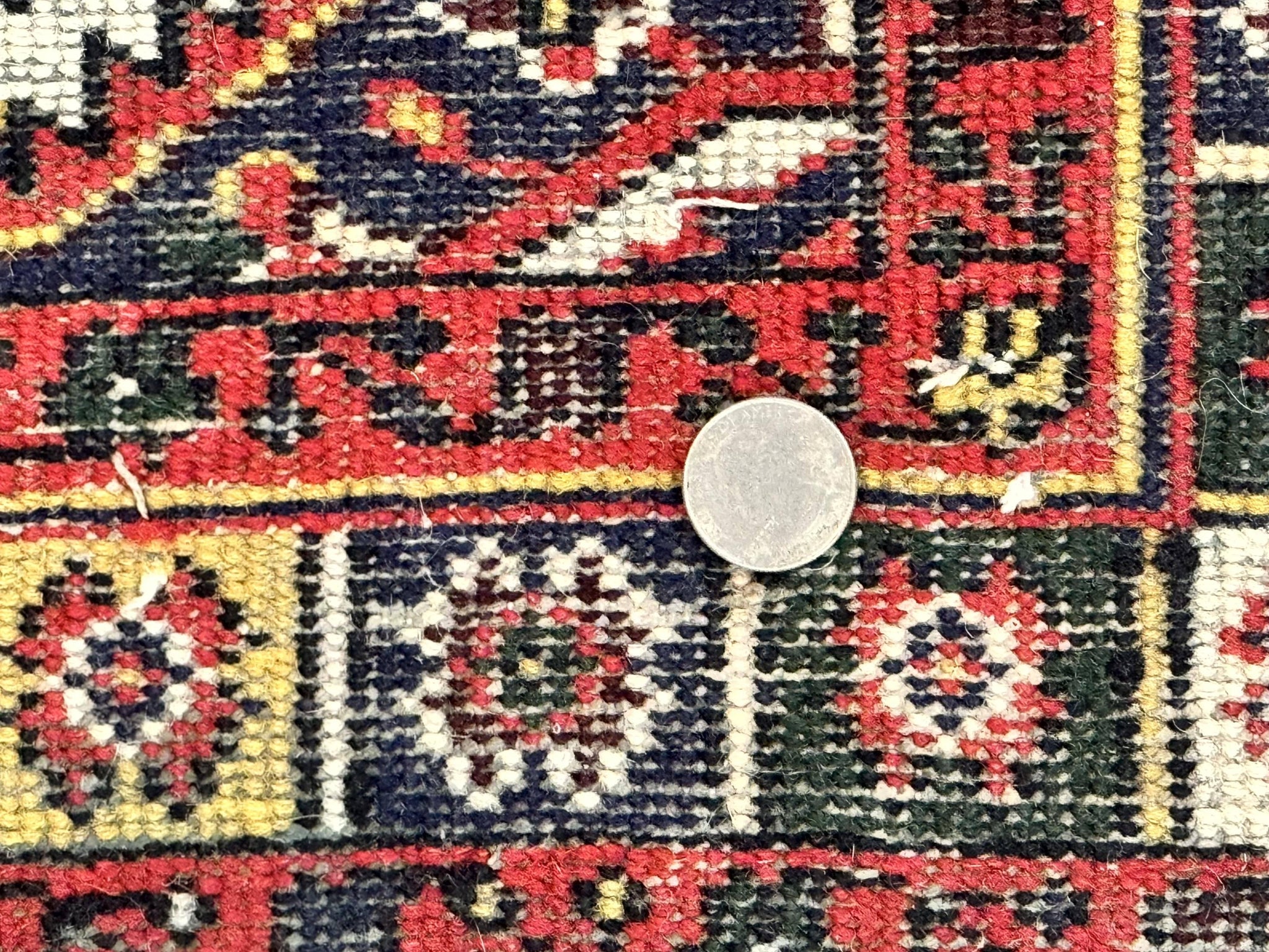 Indo Persian Bidjar Runner Rug 2.8 x 10, Vintage Rug for Hallway, 10ft Runner, Wool Handmade Ivory and Red, Medallions by Jewel Rugs