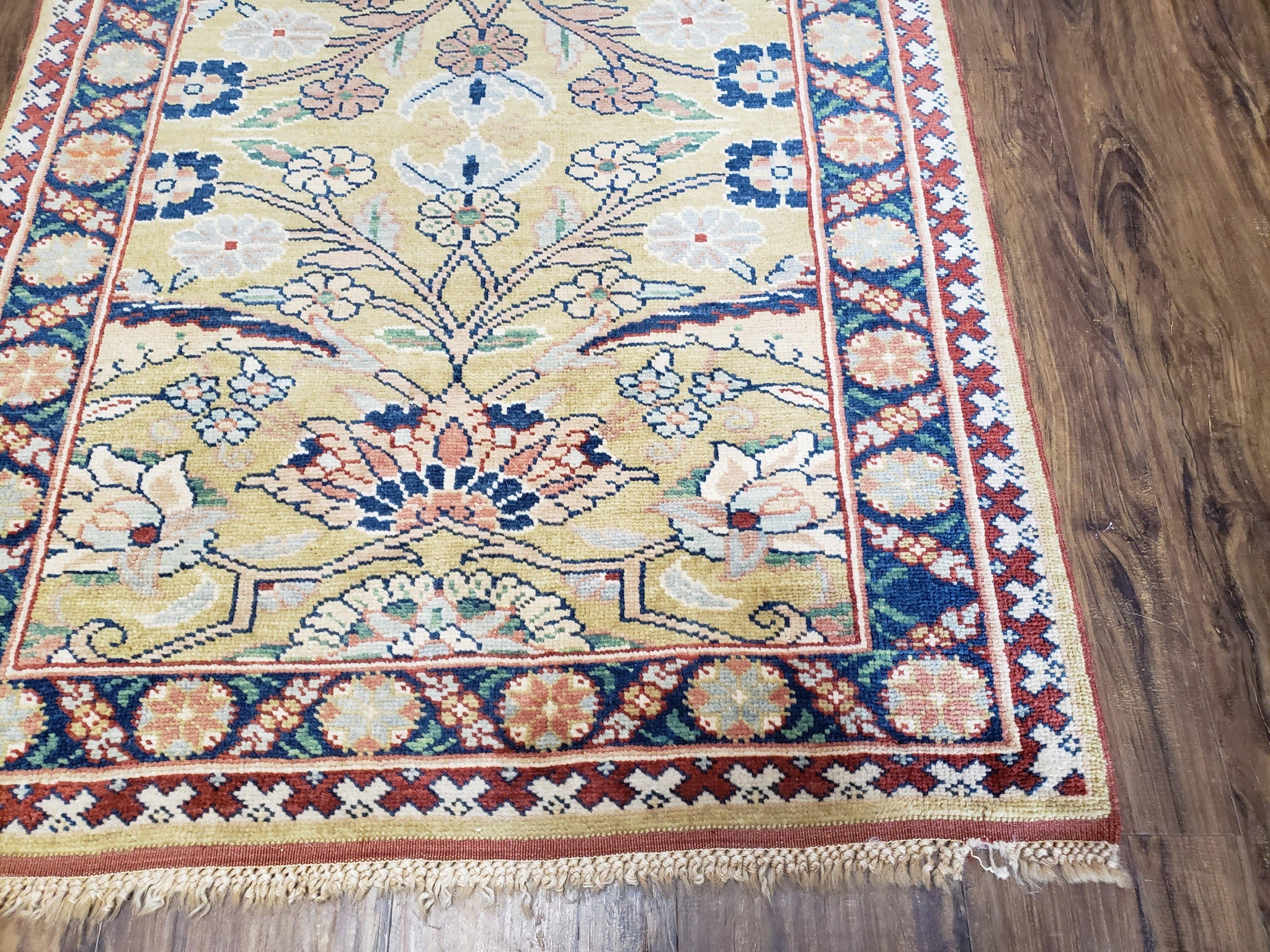 Hallway Runner Rug, Kitchen Runner, Sultanabad Hand Knotted Rug, Farmhouse Rug, 1950s Rug, Mahal Rug, Turkish Rug, Long Runner, Yellow by Jewel Rugs
