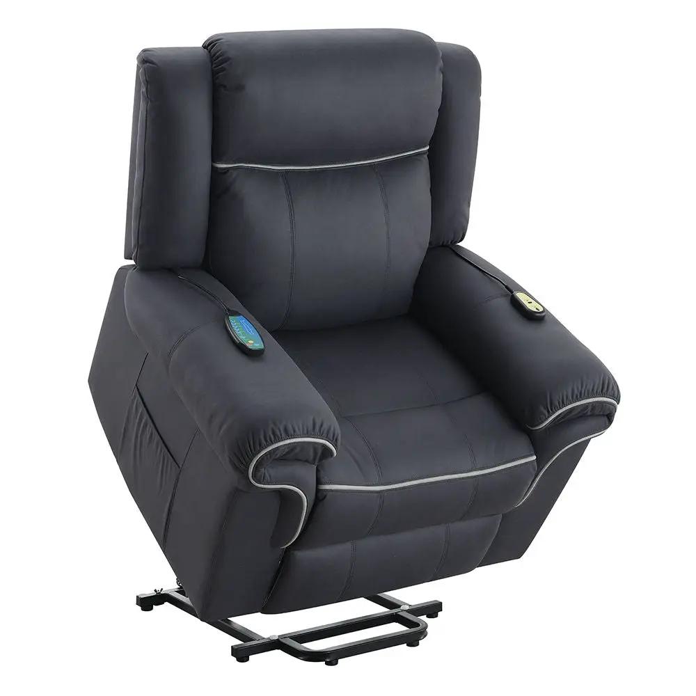 Domana - Power Recliner With Lift & Heating & Massage - Dark Blue Fabric by Unique Piece Furniture
