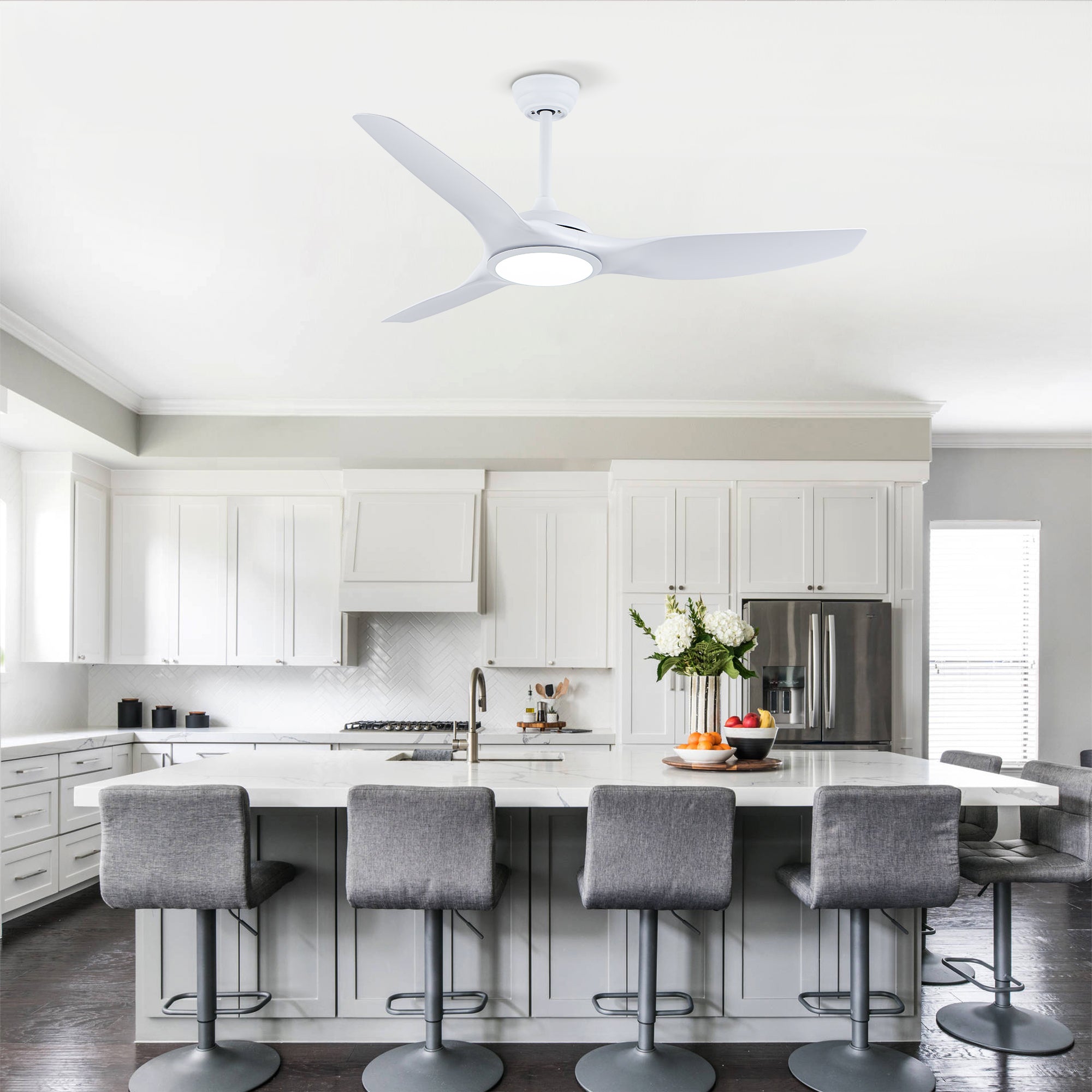 52 Inch ABS Blades Ceiling Fan with LED Light Kit by HouseOfZazla