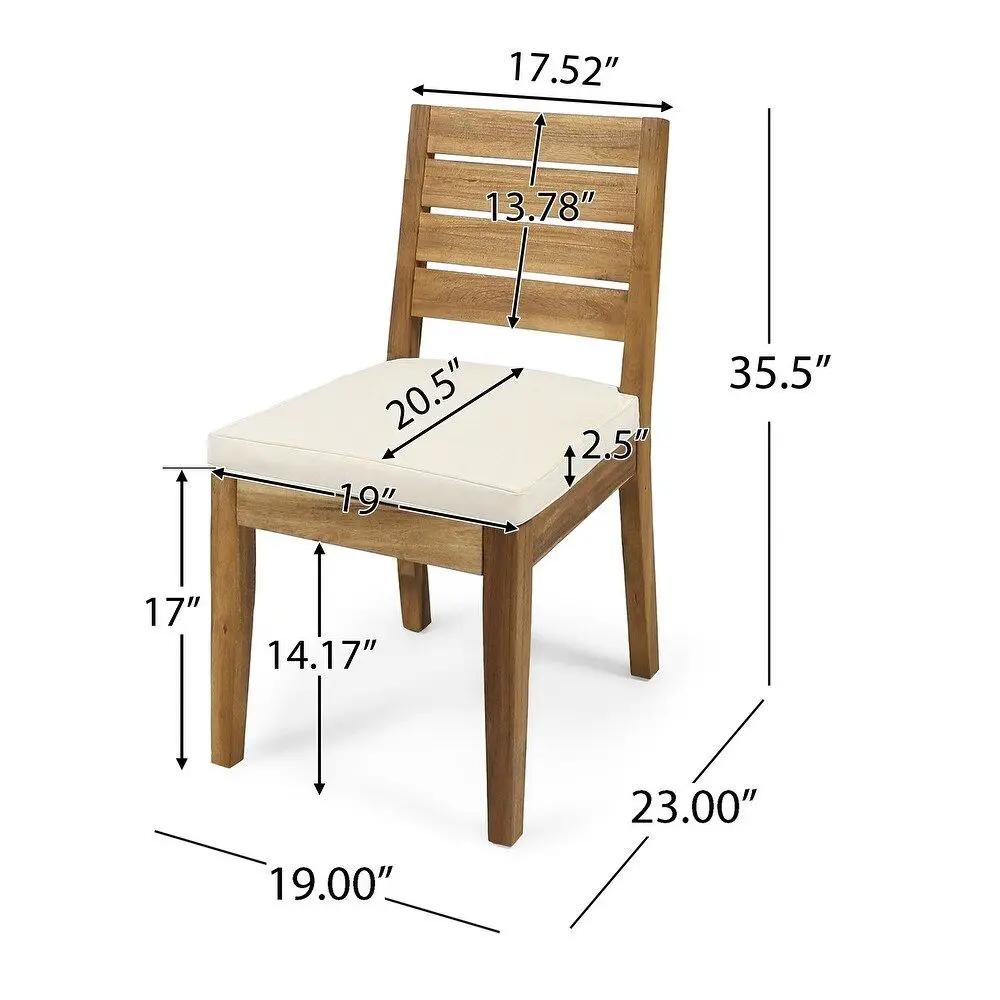 Outdoor 7 Piece Dining Set With Cushions - Sandblasted Natural / Beige by HouseOfZazla