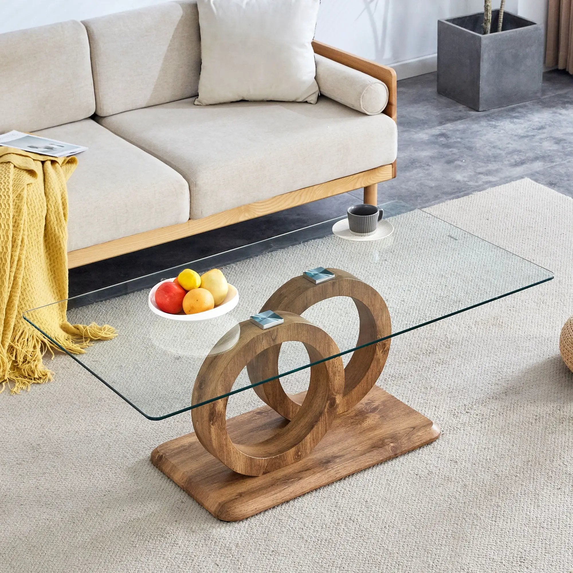 Contemporary Style Glass Top Coffee Table by Unique Piece Furniture