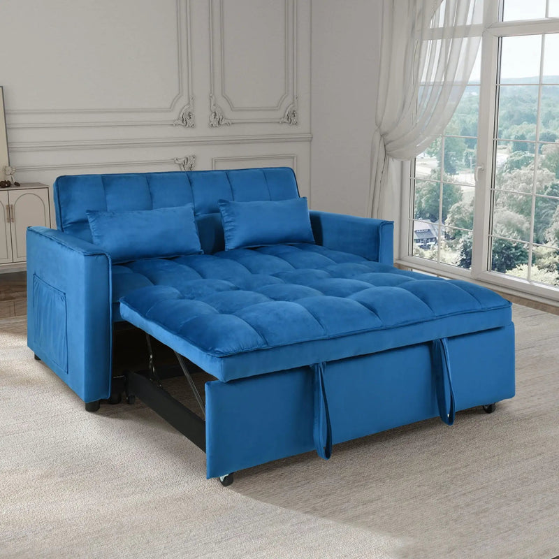 3 In 1 Pull Out Couch Convertible Sofa Bed With Reclining Backrest by Unique Piece Furniture