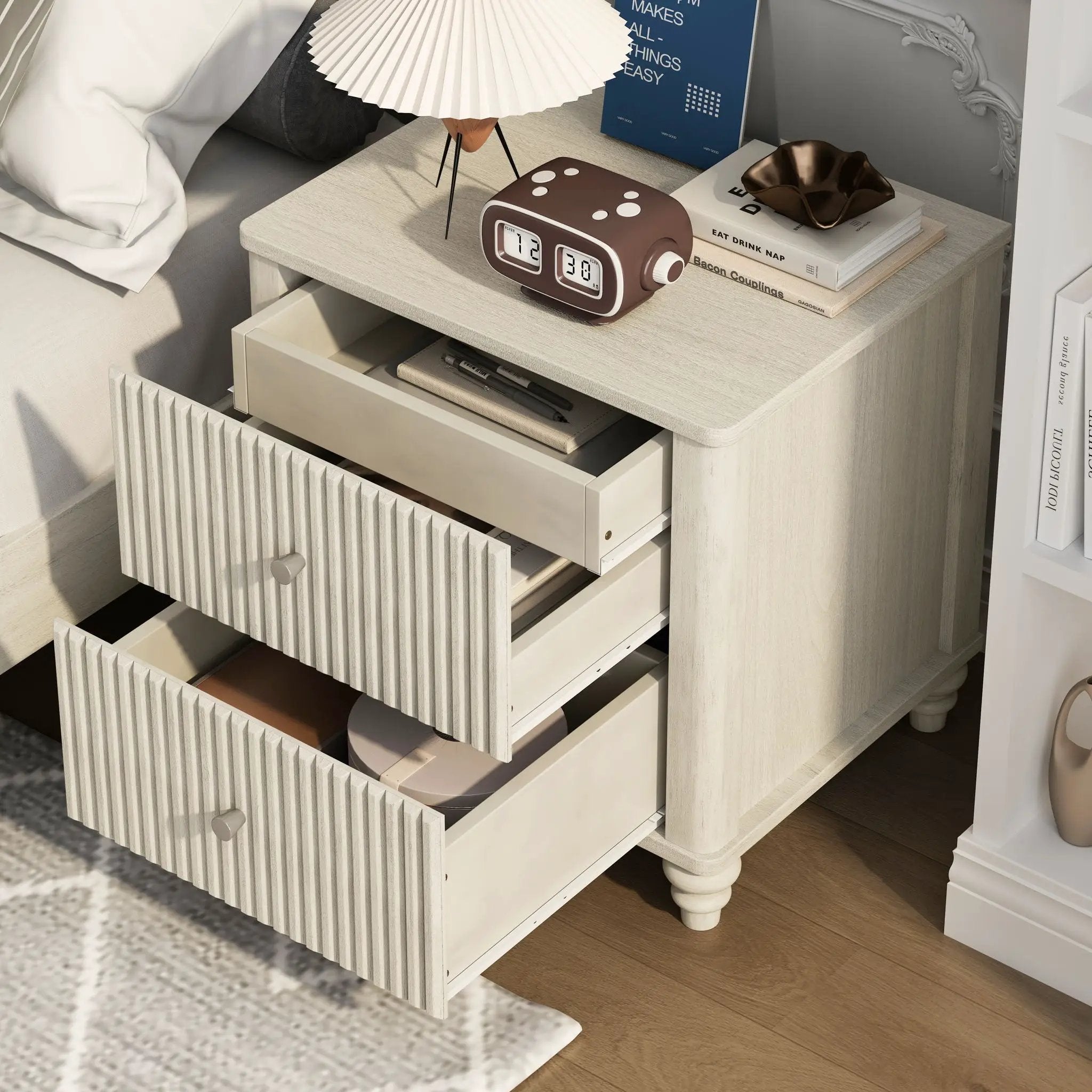3 Piece Bedroom Set With Bed And 2 Nightstands by HouseOfZazla